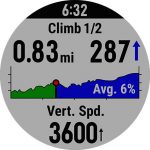 ClimbPro display on the Garmin Fenix 5X Plus sport watch